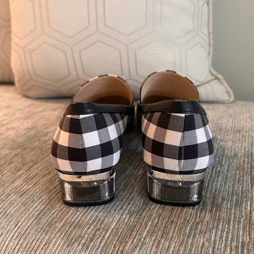 Nine West Black and White Fabric Checkered Loafers - Picture 3 of 11